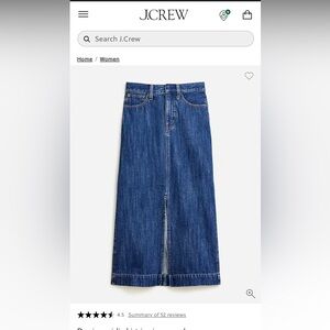 J. Crew Blue Denim Midi Skirt